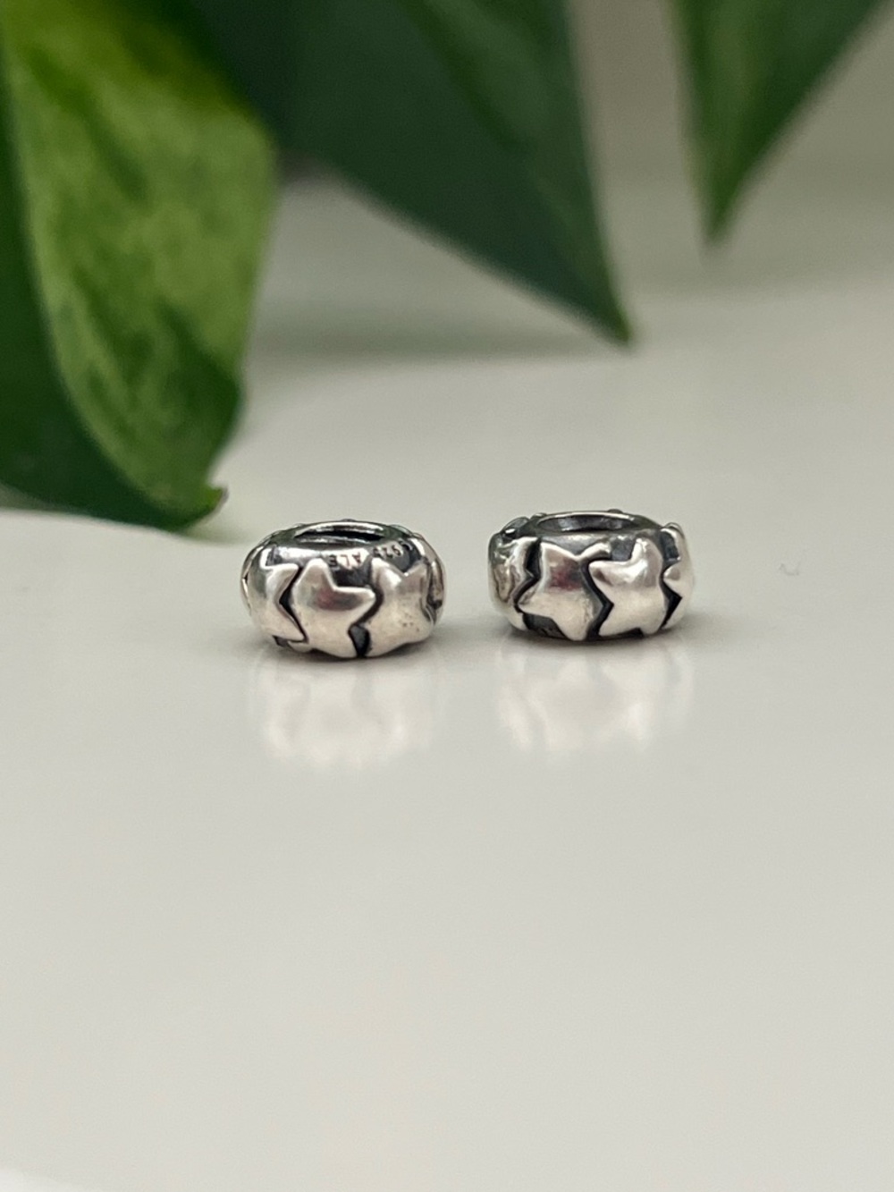 Hard to Find Pair of Pandora Shooting Star Spacer Charms, 925
